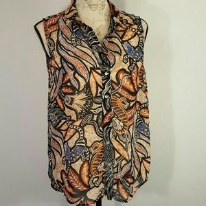 H&M Sheer Tank Blouse Beasts NWOT
